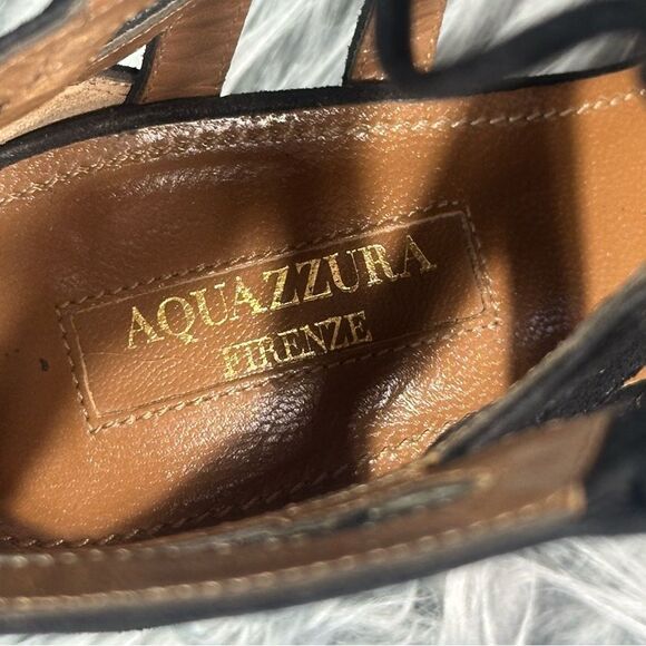 Aquazzura Black Lace-Up Stiletto Heels - Picture 6 of 11